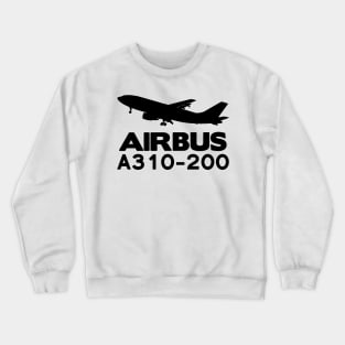 Airbus A310-200 Silhouette Print (Black) Crewneck Sweatshirt